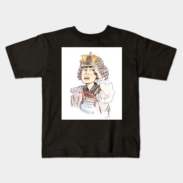 Kiku the samurai Kids T-Shirt by sadnettles